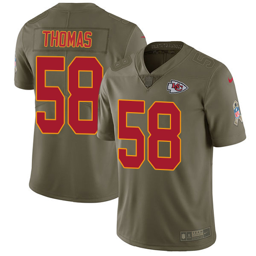 Nike Chiefs #58 Derrick Thomas Olive Men's Stitched NFL Limited Salute to Service Jersey